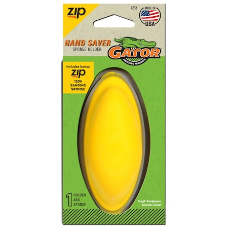Gator Finishing Zip Hand Saver Sponge Holder with 120 Fine Grit Sanding Sponge 7233